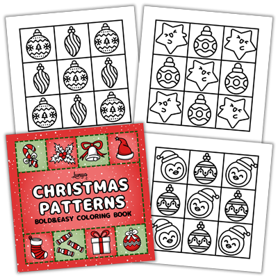 Christmas Patterns Bold and Easy Coloring Book by Lunya